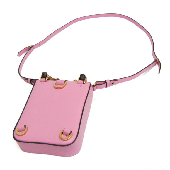 Gucci Bamboo 702106 Women's Leather Backpack,Handbag,Shoulder Bag Pink - Picture 3 of 16